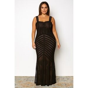 Damianou Women's Large Made In USA Mother Of The Bride Black Maxi Gown Dress